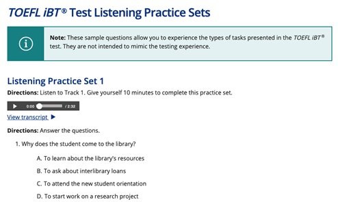 TOEFL Listening Test