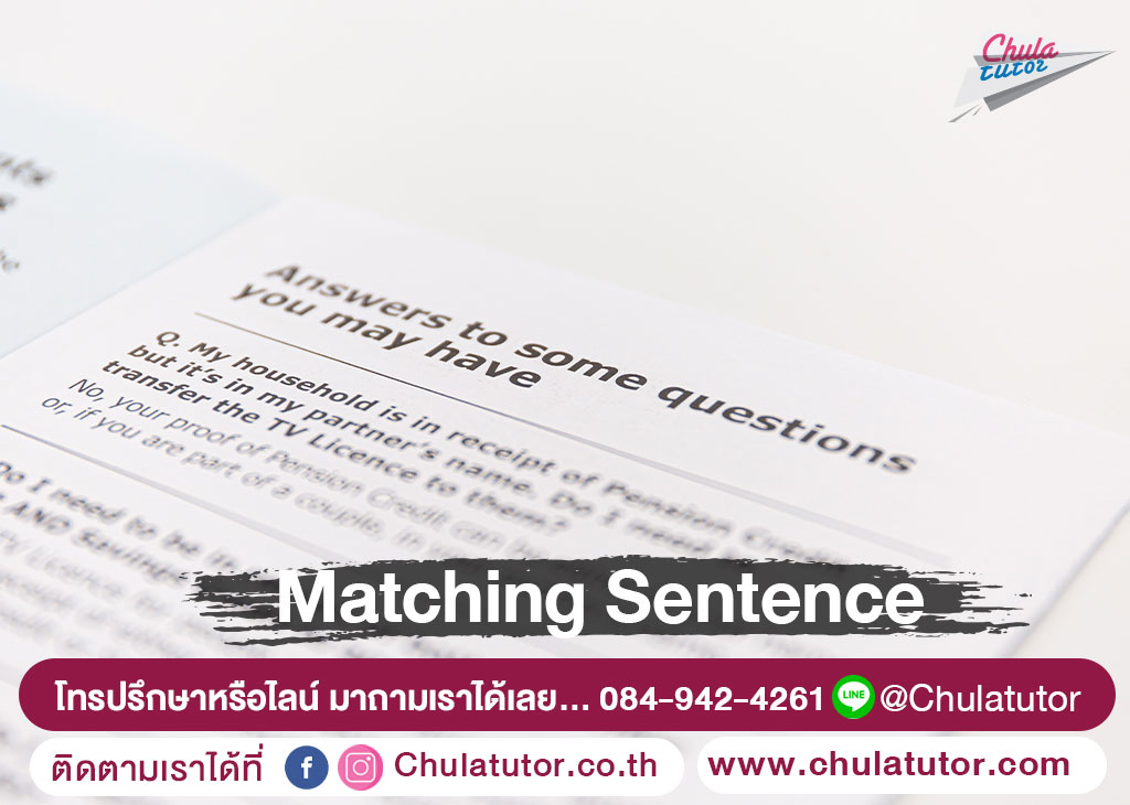 IELTS matching sentence