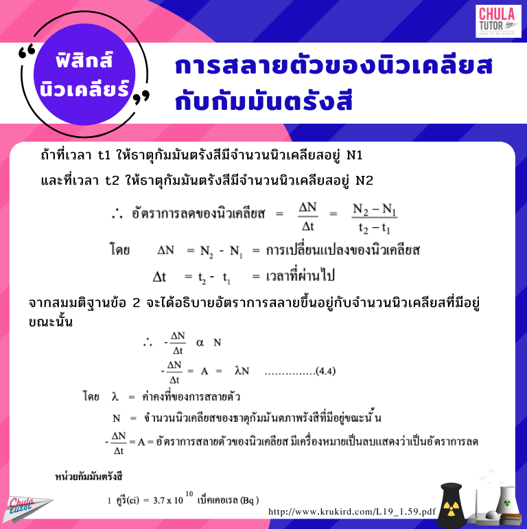 การสลายตัวของนิวเคลียสกับกัมมันตรังสี