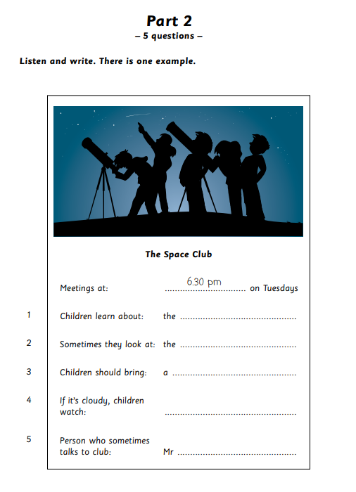 แนวข้อสอบ Young Learners English (YLE) Movers-5