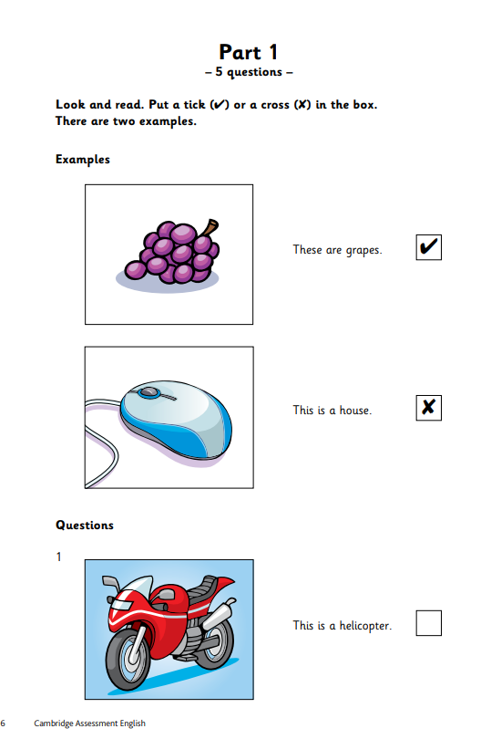 แนวข้อสอบ Young Learners English YLE Starters-3