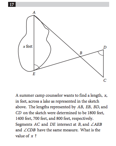 ตัวอย่างข้อสอบ SAT Math Additional Topics in Math