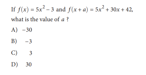 ตัวอย่างข้อสอบ SAT Math Passport to Advanced Math