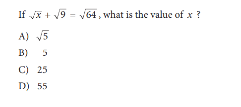 ตัวอย่างข้อสอบ SAT Math Passport to Advanced Math