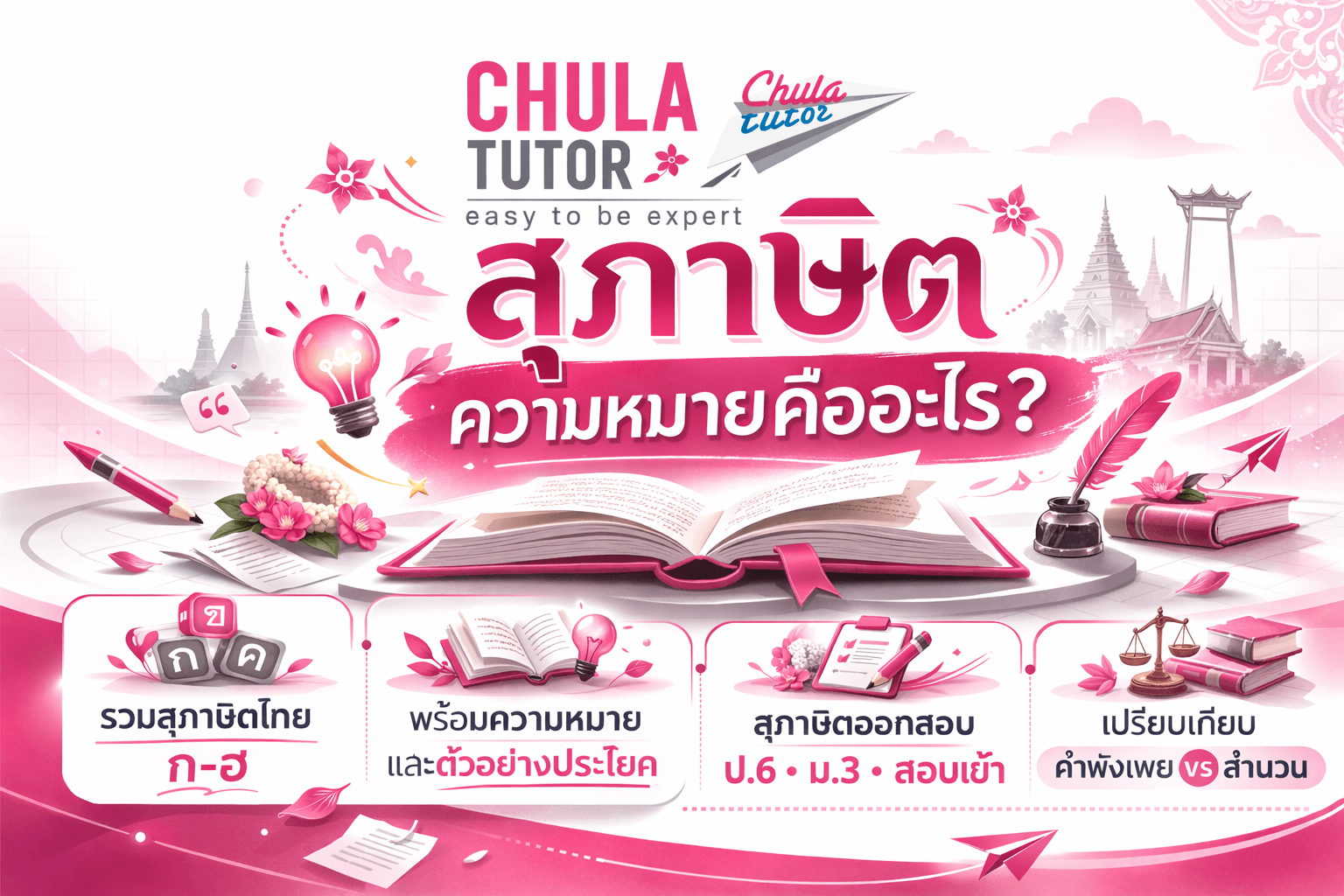 สุภาษิต คืออะไร รวมสุภาษิตไทย ความหมาย พร้อมตัวอย่างใช้