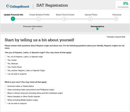 SAT Registration 12 1